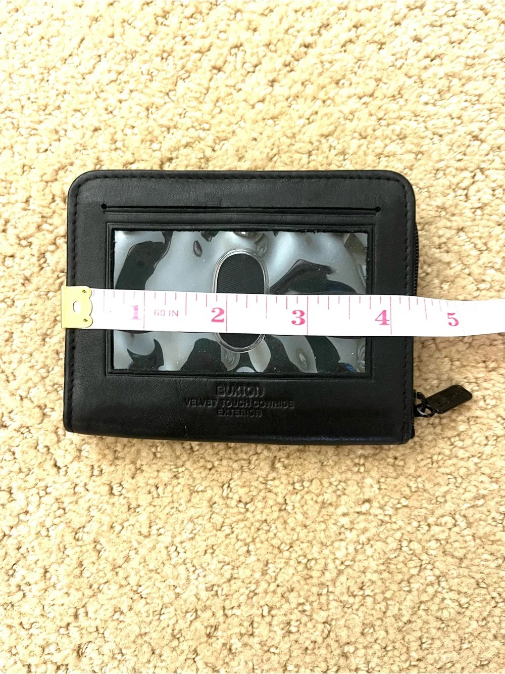 Buxton Wizard Black Leather Accordion Style Card and Coin Case